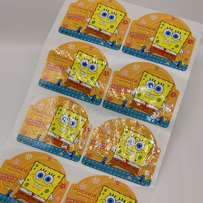 Os desenhos animados lustrosos esparadrapos imprimíveis das etiquetas BOPP de CMYK cortaram folhas da etiqueta
