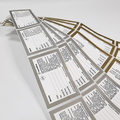 Papel autoadesivo do vinil da laminação de papel lustrosa retangular da etiqueta BOPP do vinil