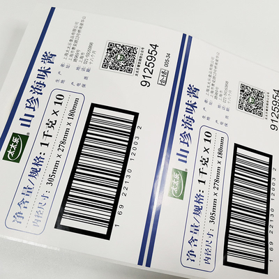 O código de barras varejo feito sob encomenda oval do QR Code CMYK das etiquetas de BOPP cancela a impressora Paper do vinil
