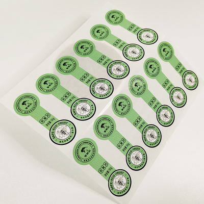 O esparadrapo verde do alimento do pirulito etiqueta etiquetas cortadas para caixas de selagem Pantone PMS
