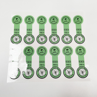 O esparadrapo verde do alimento do pirulito etiqueta etiquetas cortadas para caixas de selagem Pantone PMS