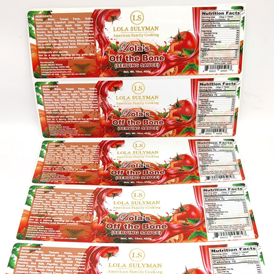 Envernizar produtos alimentares etiqueta BOPP folhas imprimíveis da etiqueta adesiva
