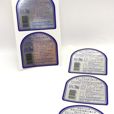 Etiquetas adesivas adesivas de gravação da garrafa de vinho de Pantone CMYK das etiquetas do vinho