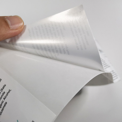 O cosmético impermeável do papel glassine etiqueta a laminação espaço livre Pearlized de BOPP