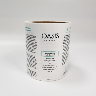 A garrafa cosmética de papel do papel glassine etiqueta CMYK a etiqueta branca produtos cosméticos