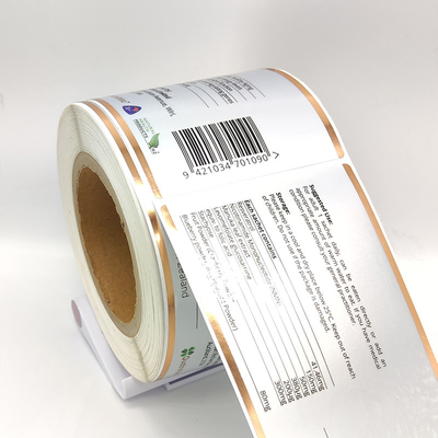 O produto cosmético do papel glassine etiqueta CMYK papel brilhante imprimível da etiqueta