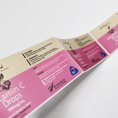 Etiqueta farmacêutica removível que imprime etiquetas da garrafa da vitamina de CMYK