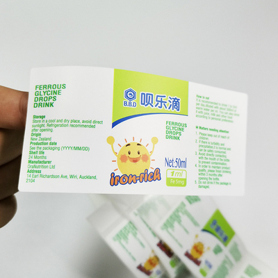 O holograma de Pharma do corte do beijo etiqueta 30ml esparadrapo Vial Labels feito sob encomenda