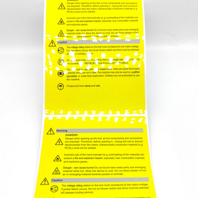 Papel industrial da etiqueta do cuidado de Matte Adhesive Anti Static Label CMYK