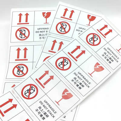 Papel impermeável oval de advertência estratificado lustroso da etiqueta do vinil das etiquetas BOPP da etiqueta