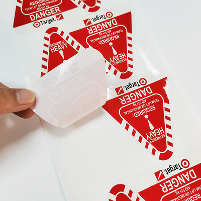 O cuidado de advertência do perigo de 40 x de 40mm etiqueta o vinil de BOPP etiquetas permanentes impermeáveis