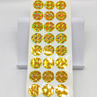Etiquetas falsas do selo da segurança do resíduo metálico CMYK das etiquetas do holograma pequeno anti